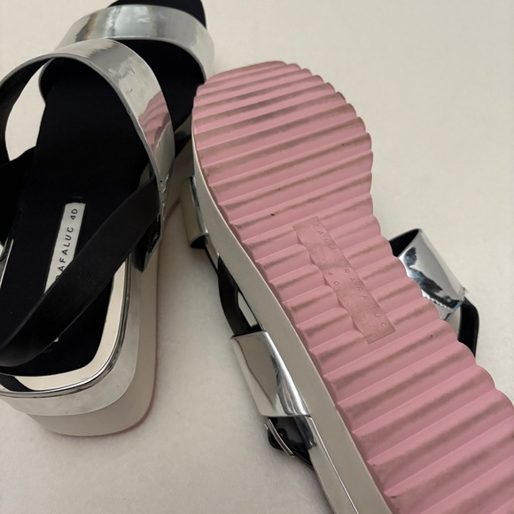 Zara Silver metallic platform Trafaluc Sandals - Picture 4 of 4